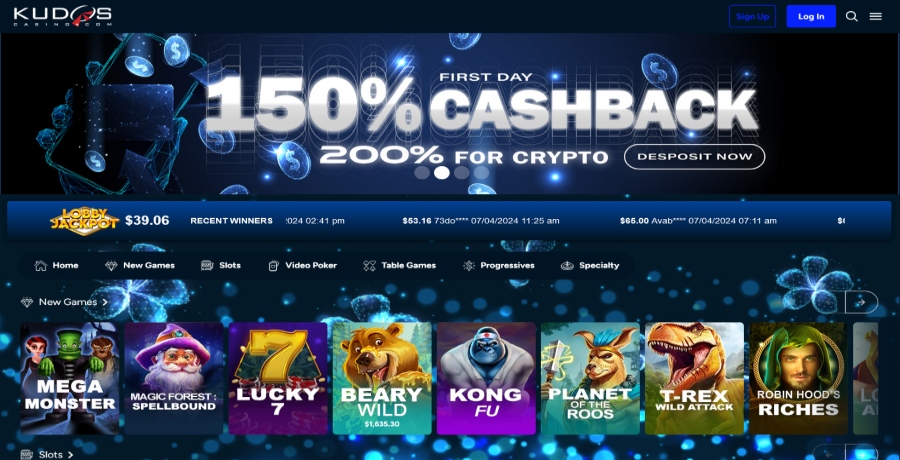 Kudos Casino ▷ Exclusive 100 No Deposit Free Spins Bonus code